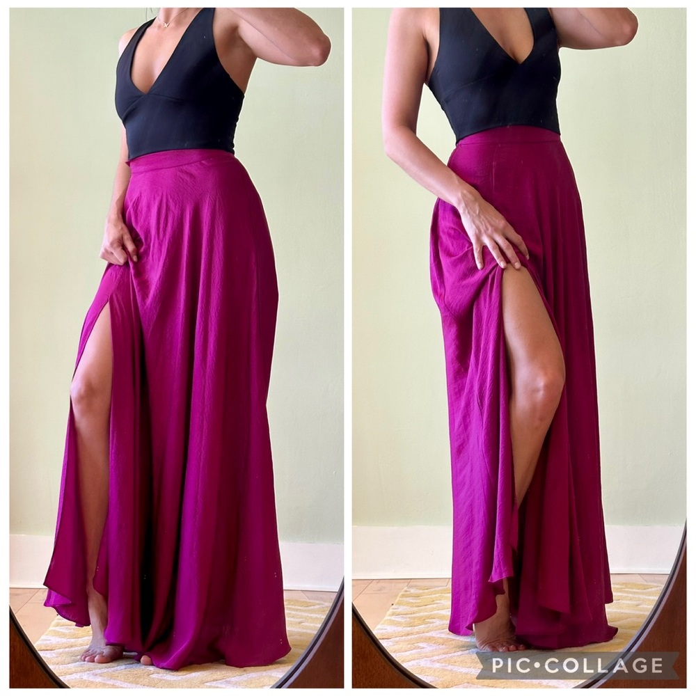 Elegant Magenta Maxi Skirt